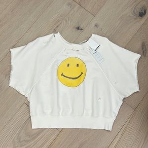 RE/DONE cropped distressed sweatshirt